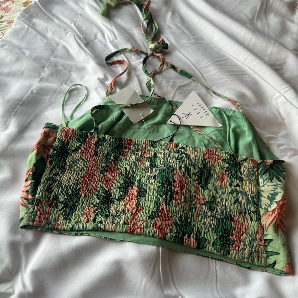 Lost + Wander Floral Camisole - Green and Pink - Picture 7 of 9